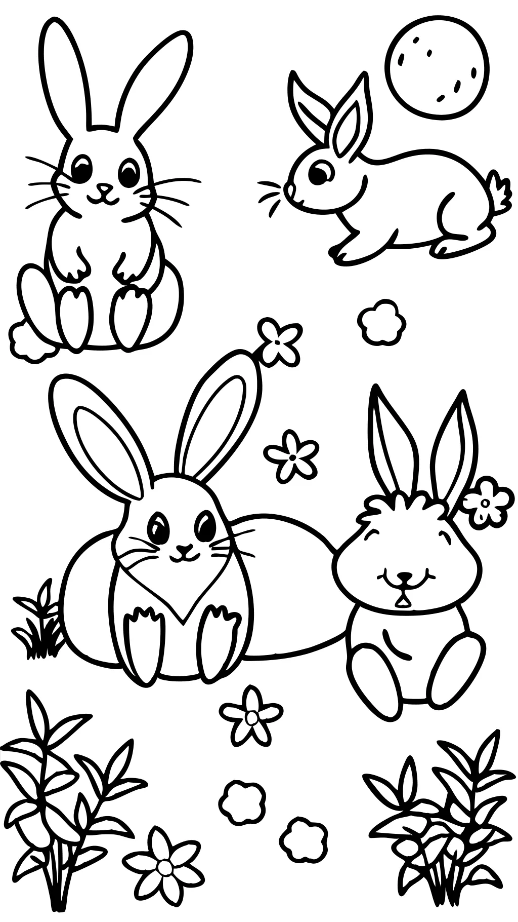 bunnies coloring page